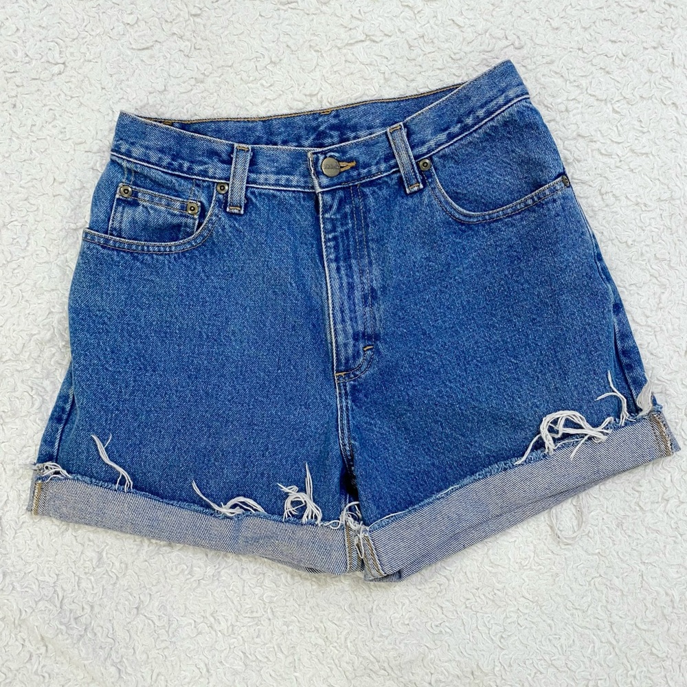 Vintage L.L.Bean High Waist Blue Jean Denim Shorts Size 8